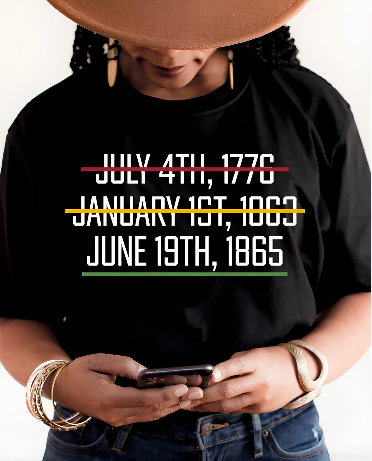 Women's June 19th 1865 Juneteenth Print Casual T-Shirt