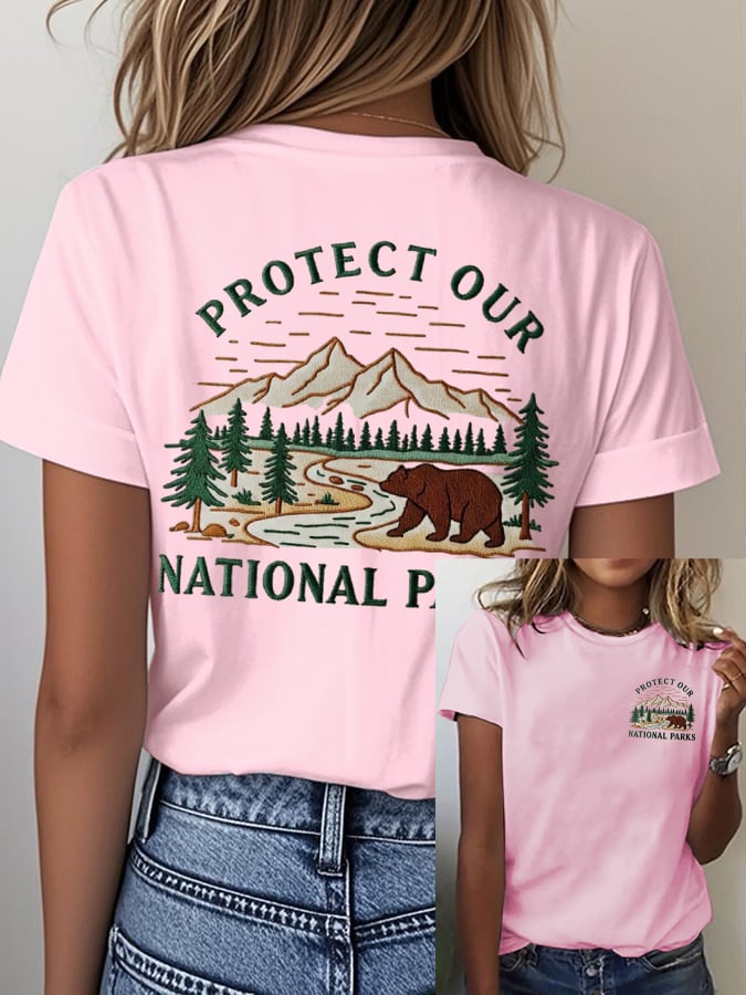 Women's Fashion Casual National Park Protection T-Shirt