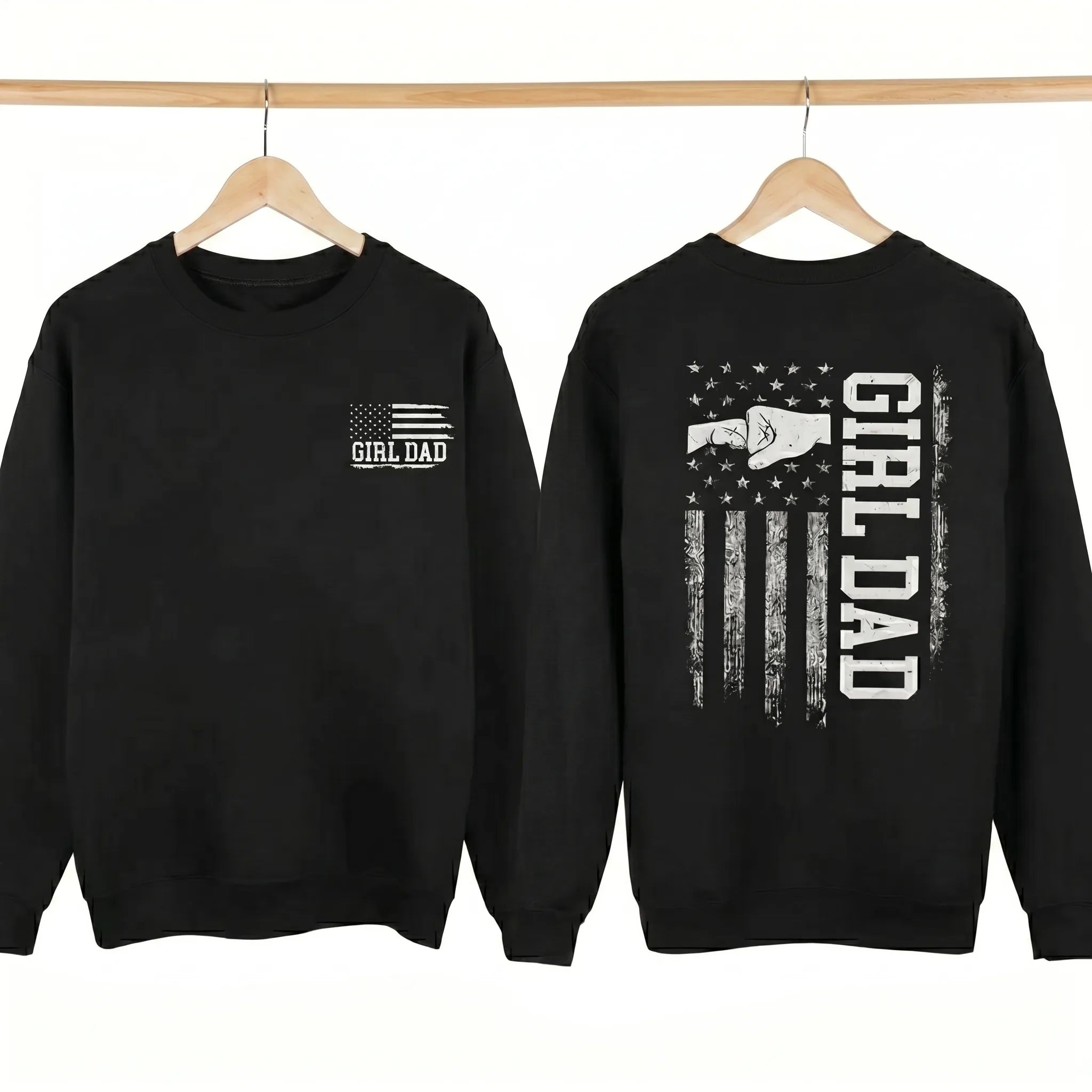 Girl Dad American Flag Graphic Proud Father T-Shirt / Sweatshirt / Hoodie