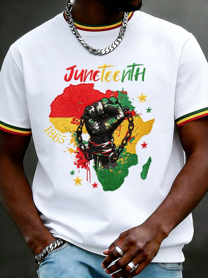 Men's Juneteenth Printed Casual T-shirt