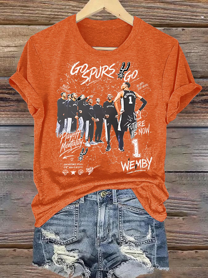 Women's  WEMBY Print Round Neck T-shirt