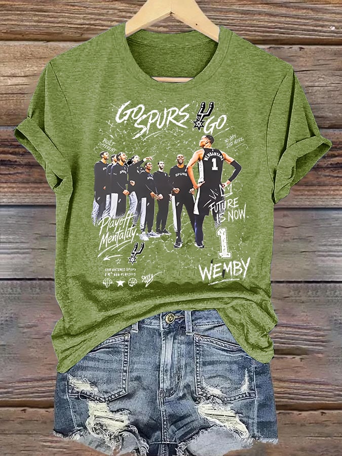 Women's  WEMBY Print Round Neck T-shirt