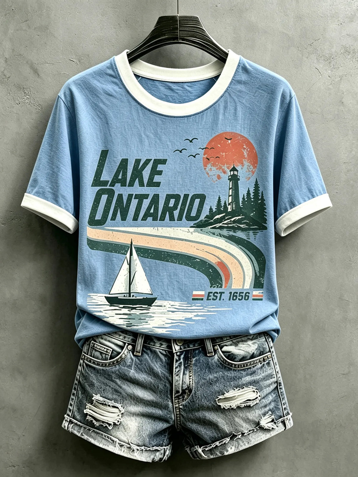 Women's Lake Ontario Est 1615 Print T-shirt