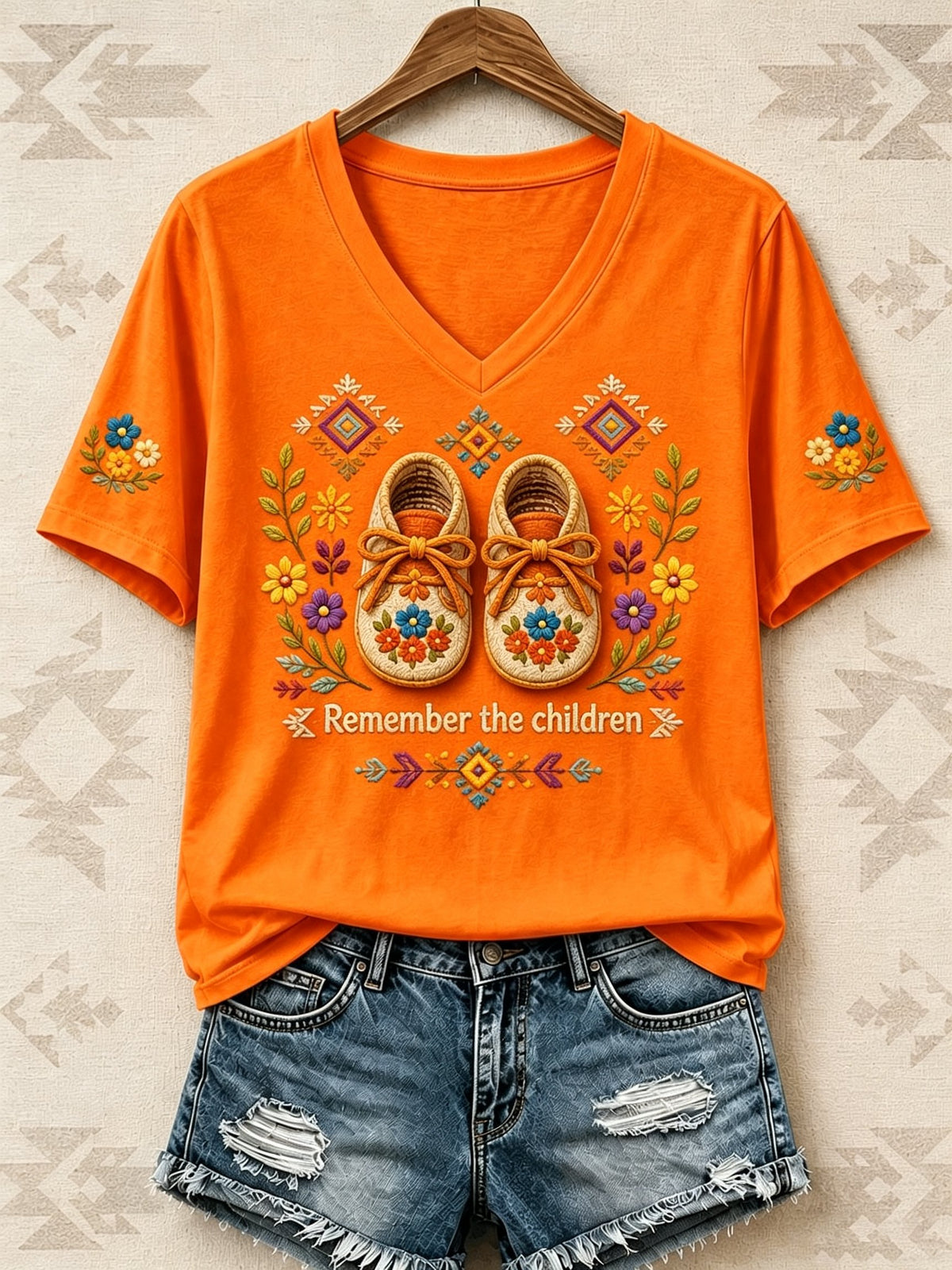 Women's Orange Shirt Day Print Casual T-shirt