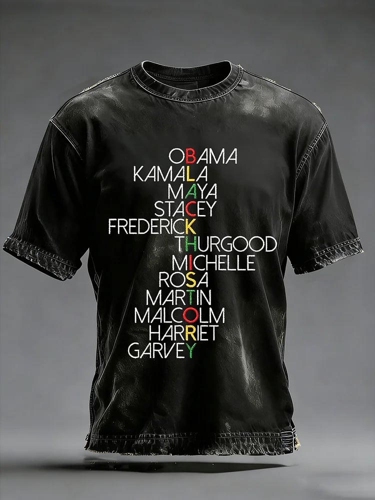 Men's Juneteenth Print Casual T-Shirt