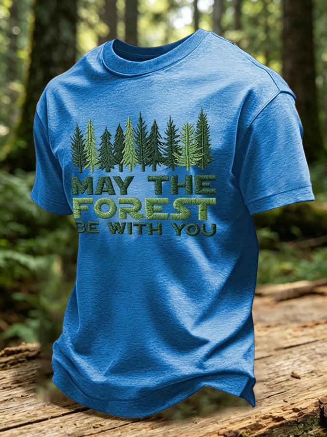 Men's May The Forest Be With You Printed Casual T-Shirt