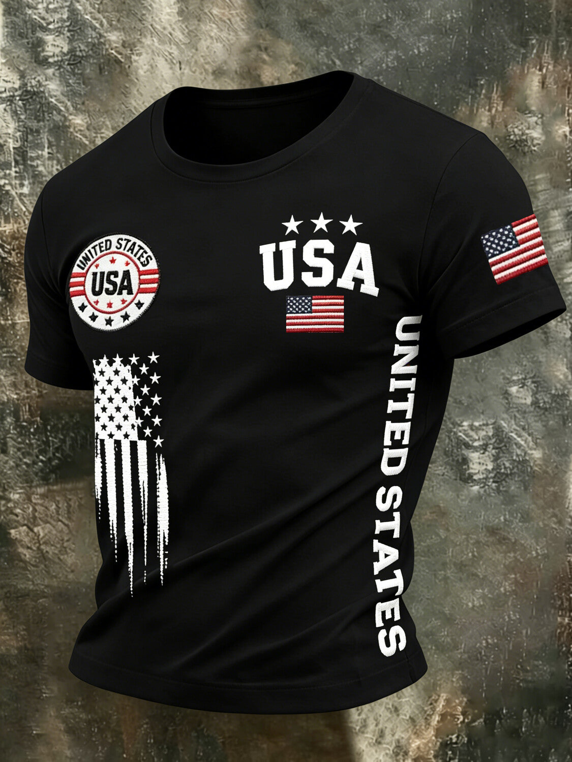 Men's United States USA Flag Art Print T-Shirt