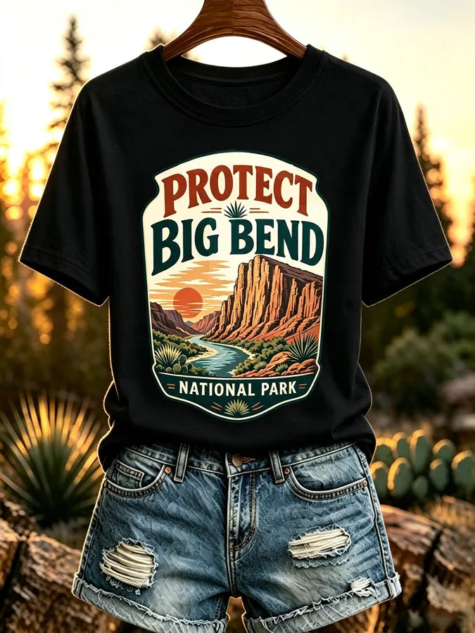 Women's Protect Our National Parks Print Short-Sleeve Top