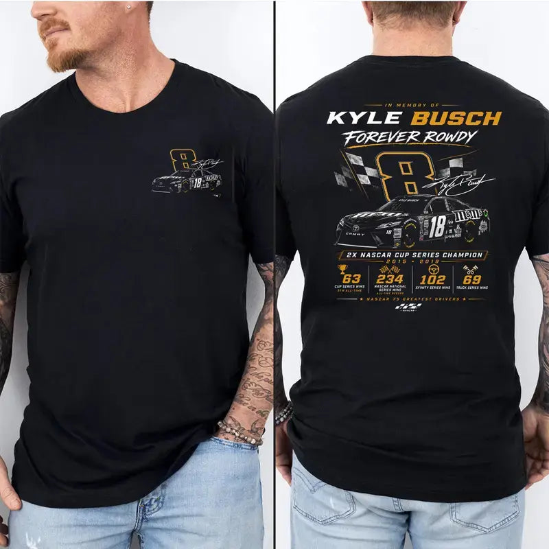 Kyle Busch 1985-2026 Forever Rowdy Racing Tribute Memorial Graphic T-shirt