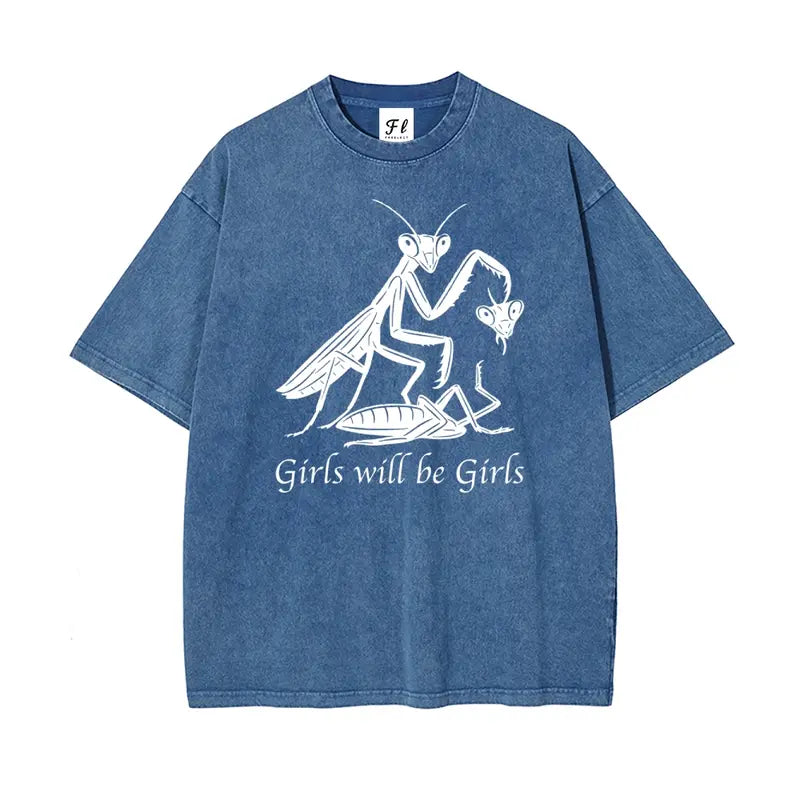 Girls Will Be Girls Oversize Unisex Washed T-Shirt