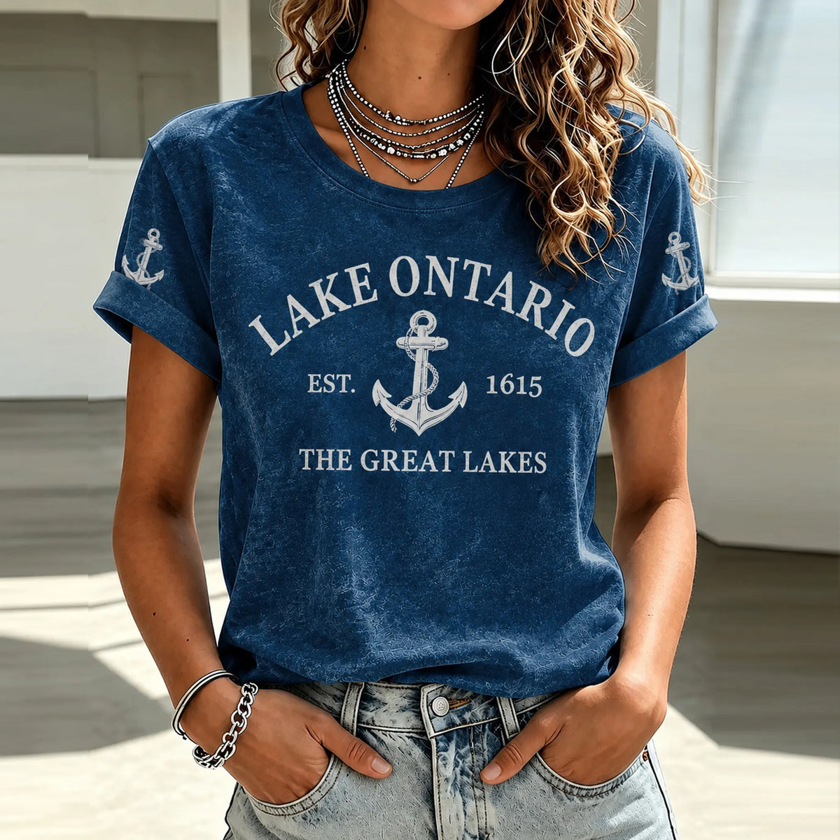 Lake Ontario 1615 Printed Women's Crew Neck T-shirt