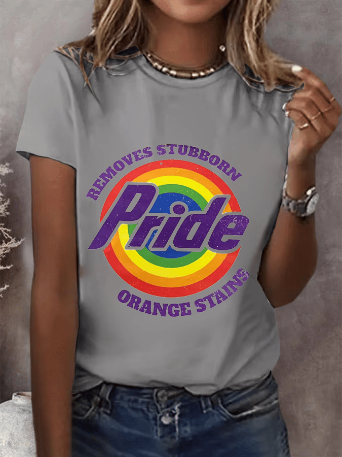 Women's Pride Rainbow Print Casual Crew Neck T-Shirt