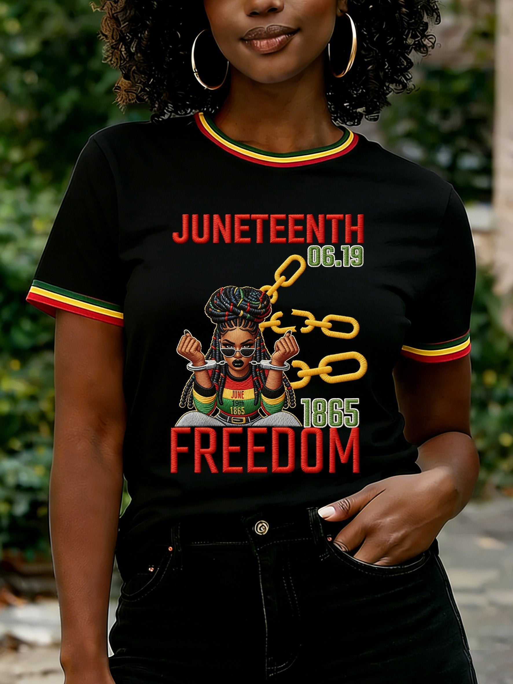 Women's Juneteenth Freedom Print Casual T-shirt