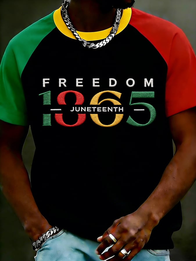 Men's Juneteenth Freedom Printed Casual T-shirt