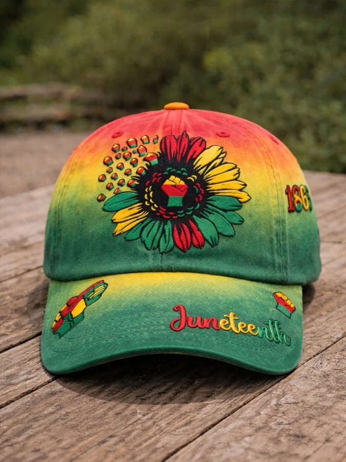 Black Juneteenth Printed Casual Hat