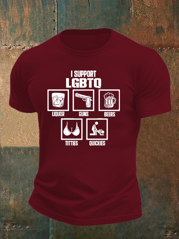 Men's  I SUPPORT LGBTQ Printed T-Shirt