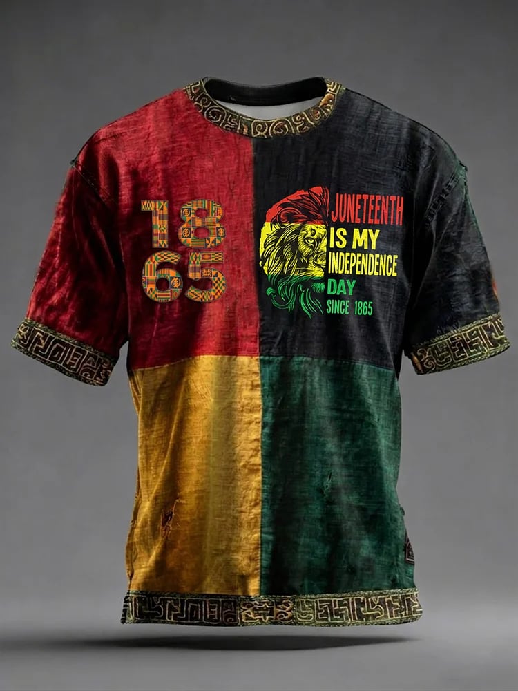 Men's Juneteenth Print Casual T-Shirt