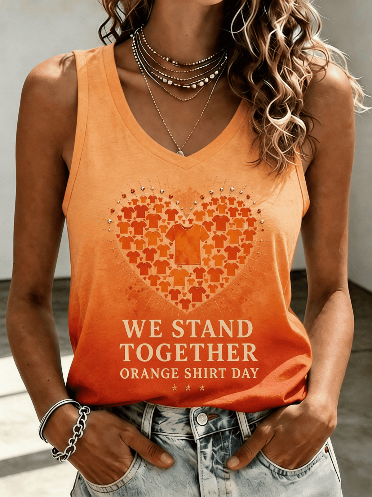Women's Orange Shirt Day Print Tank Top