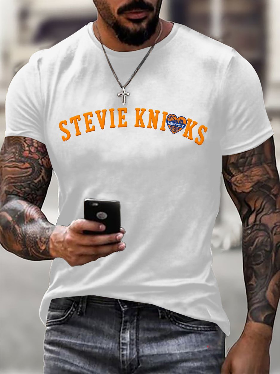Men's Retro New York Basketball Stevie Print T-Shirt