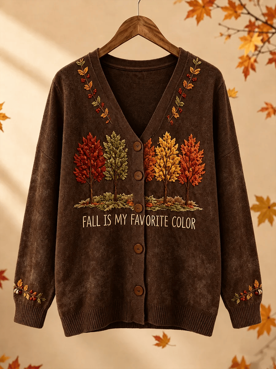 Women's Fall Patchwork Pumpkin Print Cardigan