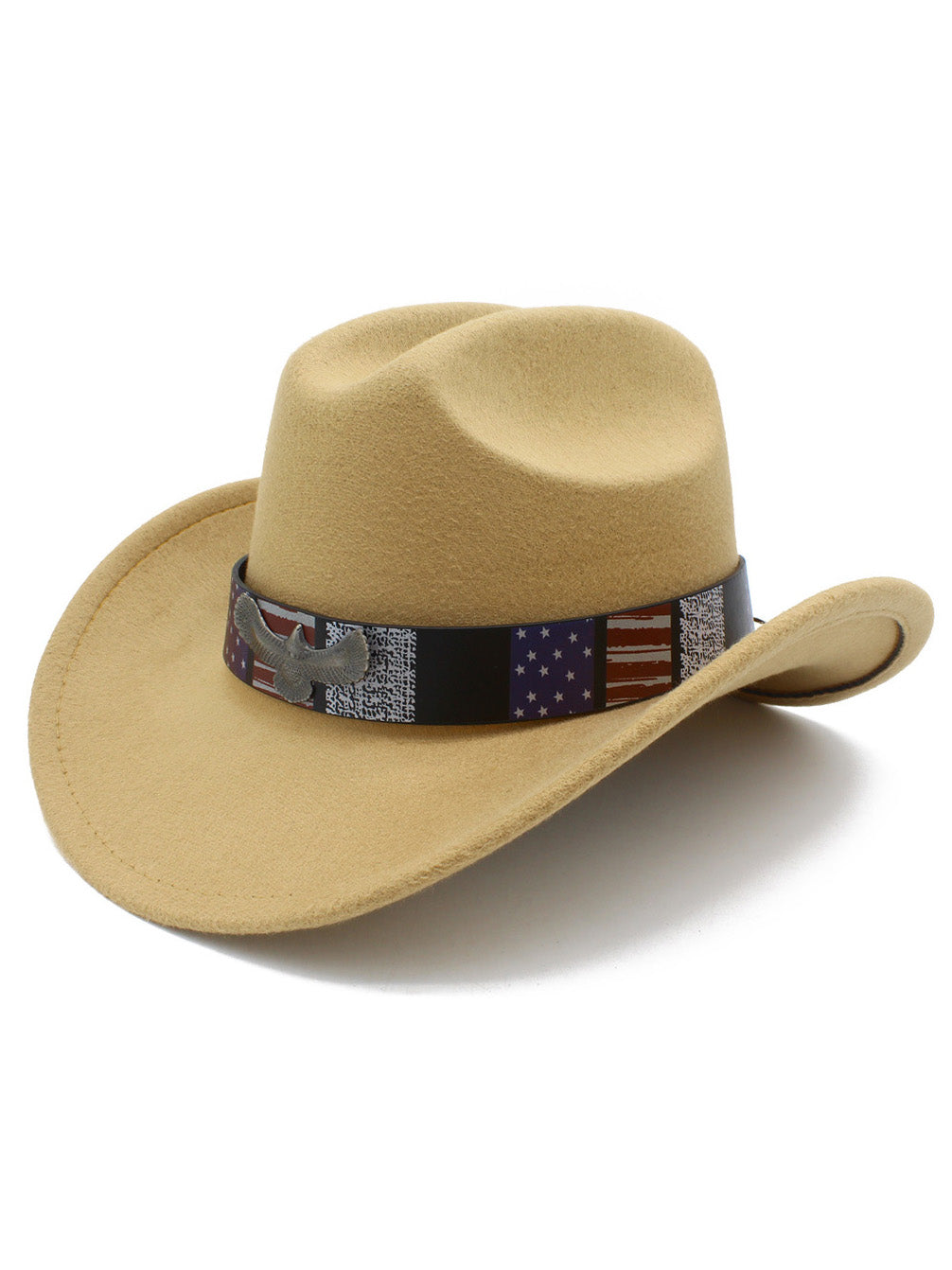 Men's American Flag Eagle Independence Day Wide Brim Cowboy Hat