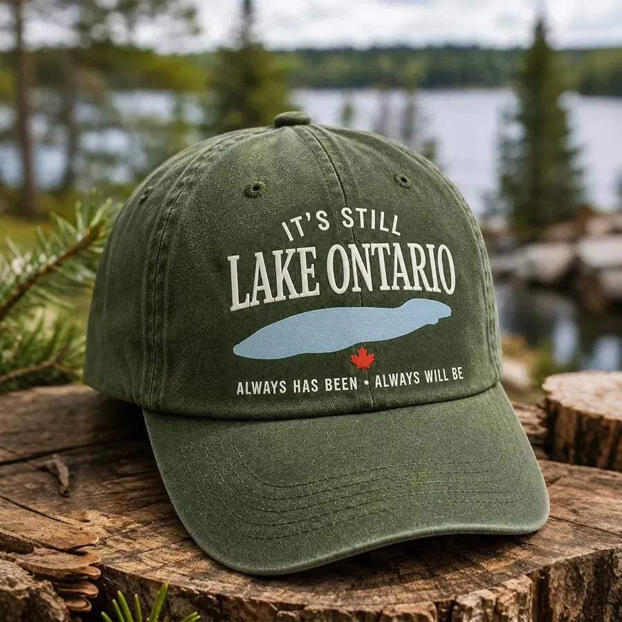 It's Still Lake Ontario Maple Leaf Lake Print Baseball Cap