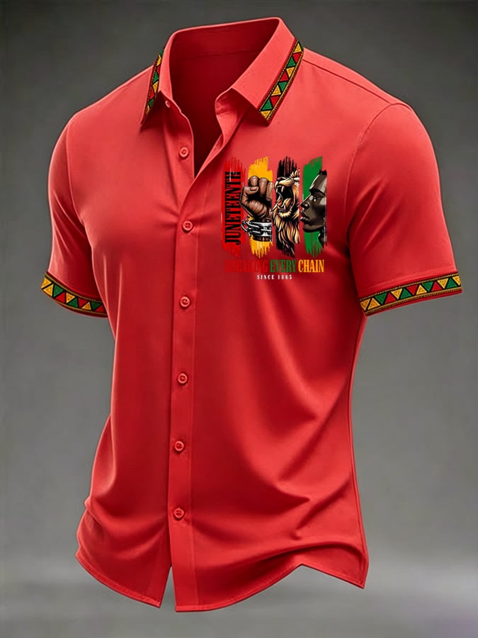 Men's Juneteenth Breaking Every Chain We Rise Printed Top
