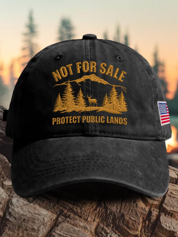 Retro Resist  Not For Sale Protect Public Lands Print Baseball Cap