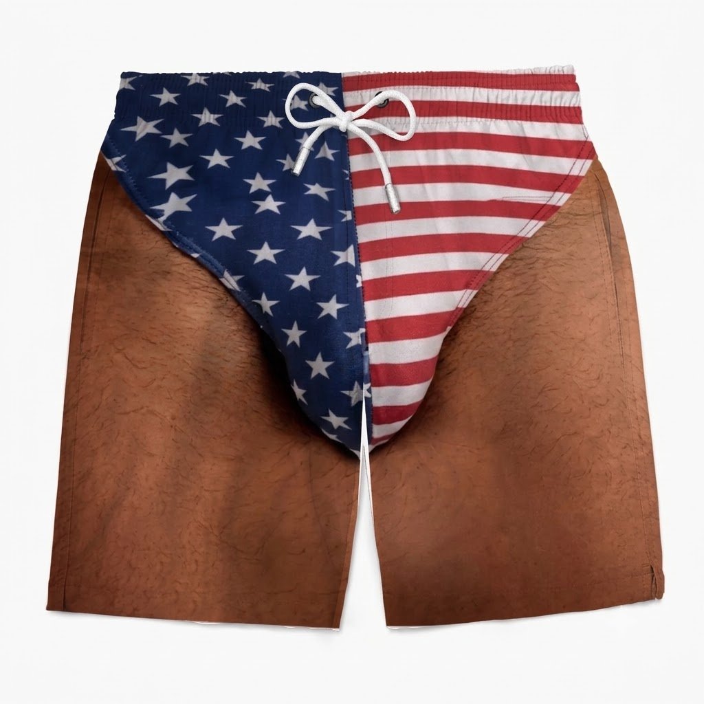 🇺🇸 Funny Patriotic Men’s Swim Trunks – Freedom & Chill Summer Beach Shorts 🏖️😎