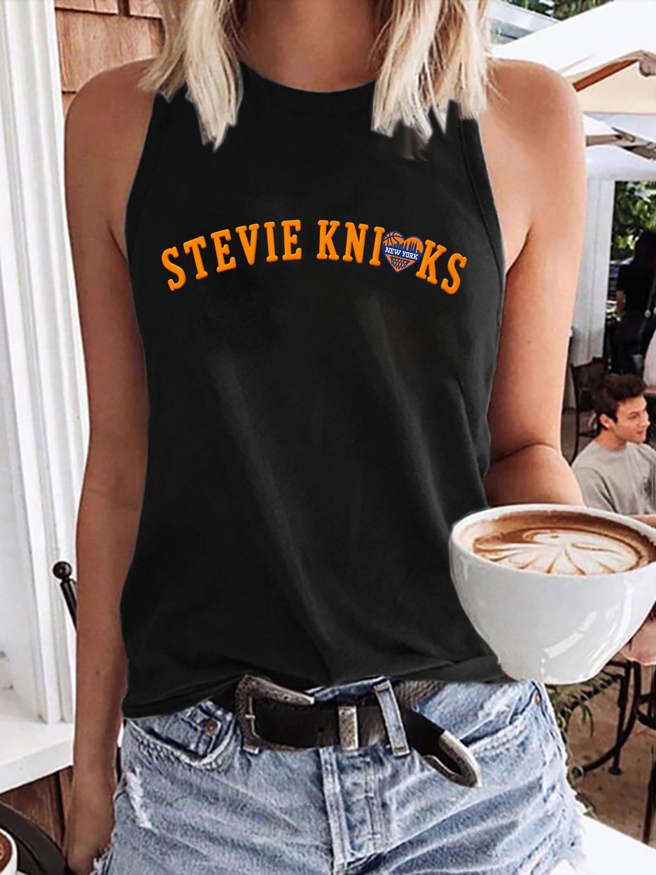 Retro New York Basketball Stevie Print Tops Tank