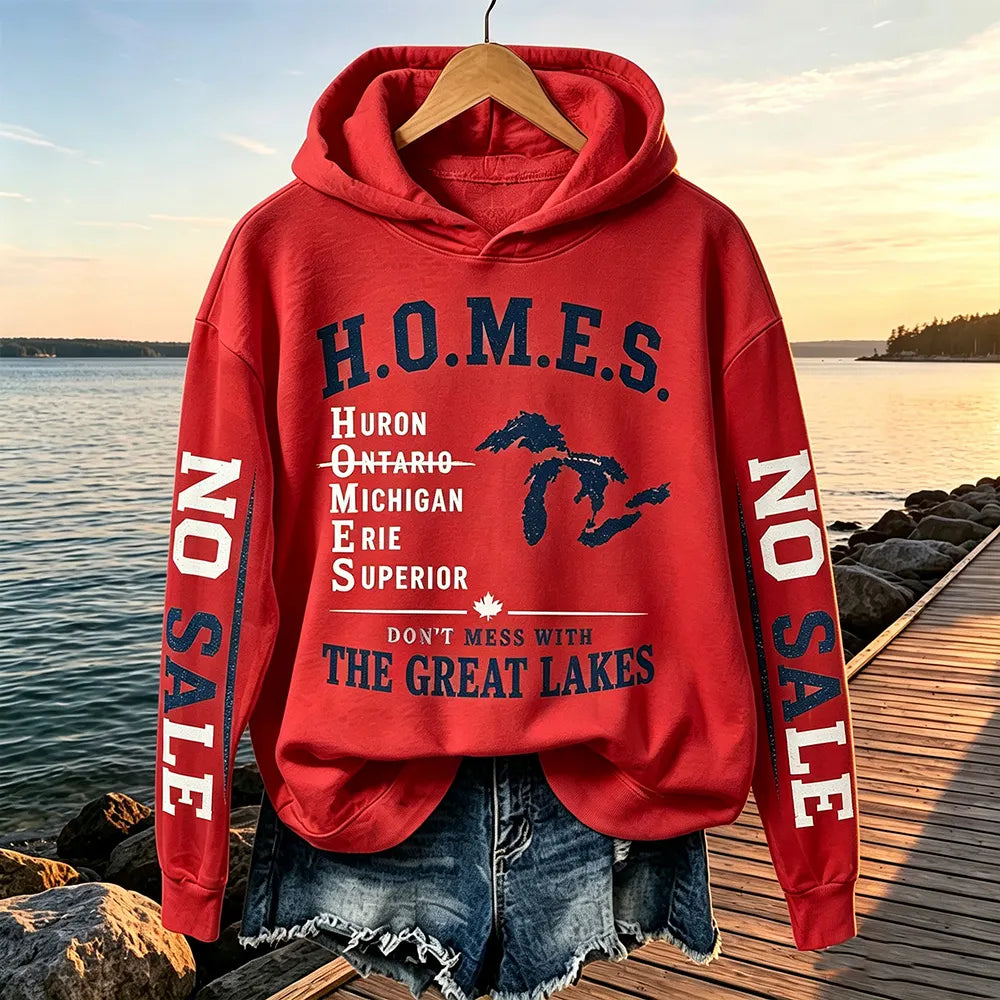 Women's Vintage Canada Lake Ontario Print Hoodie