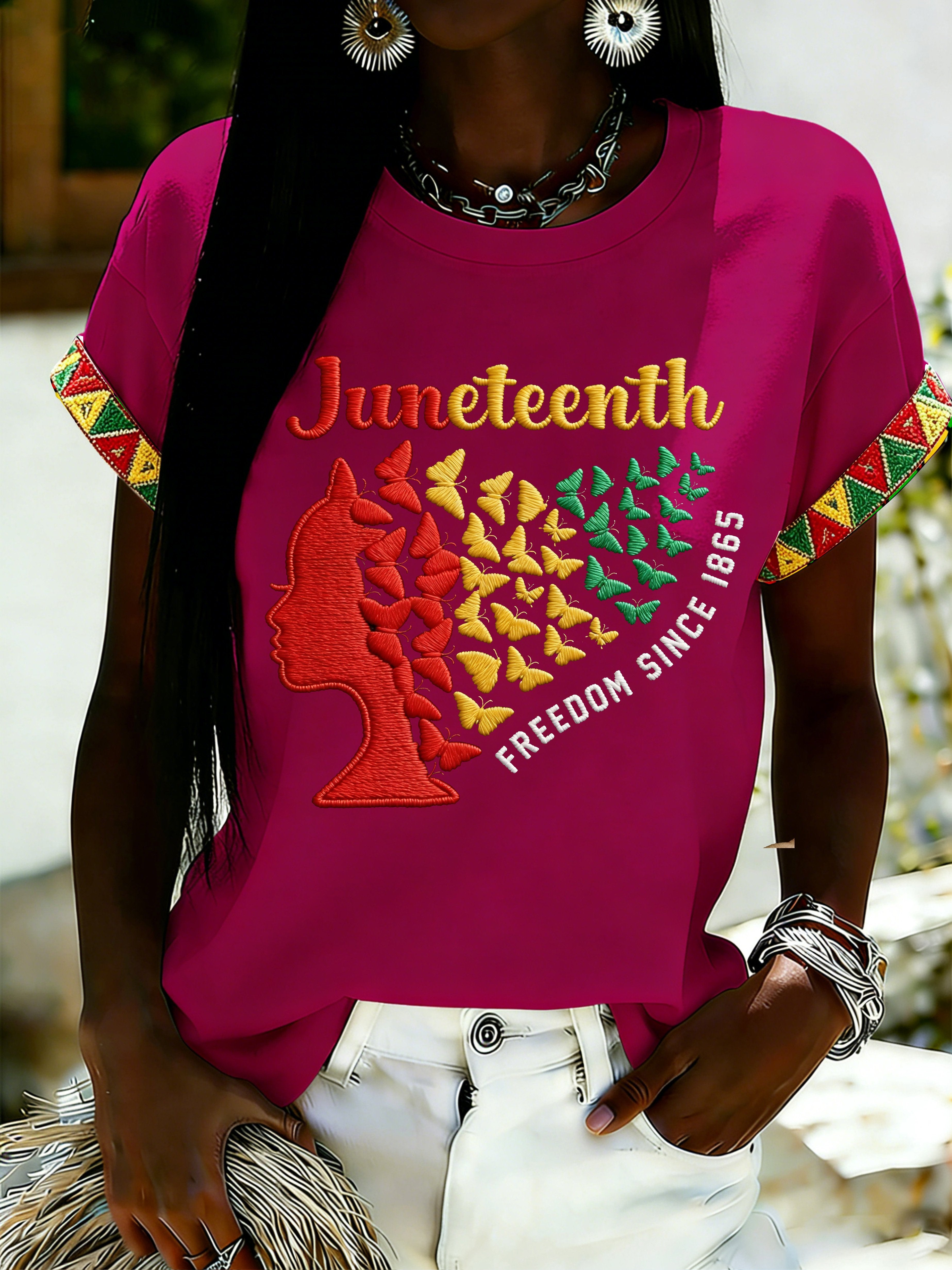 African American Women's Juneteenth Print Top