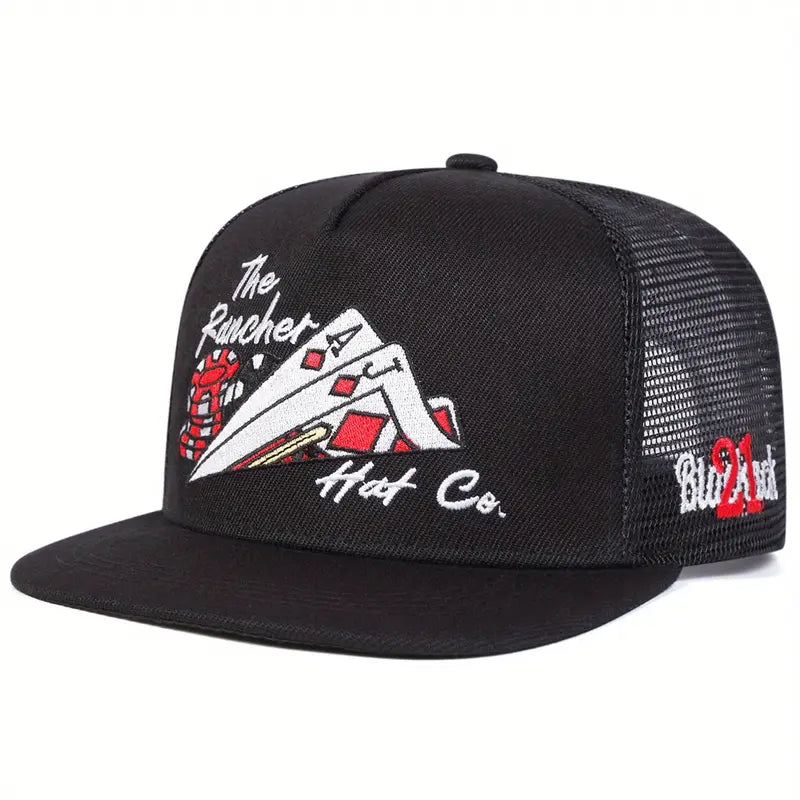 Unisex Men Poker Hip Hop Hat Mesh Hat