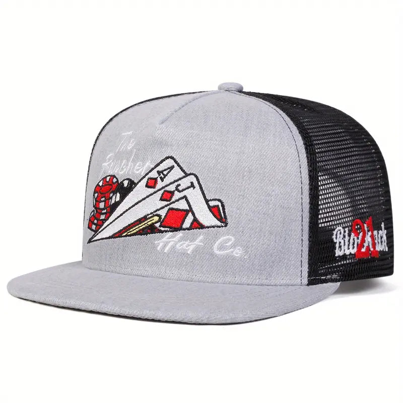Unisex Men Poker Hip Hop Hat Mesh Hat