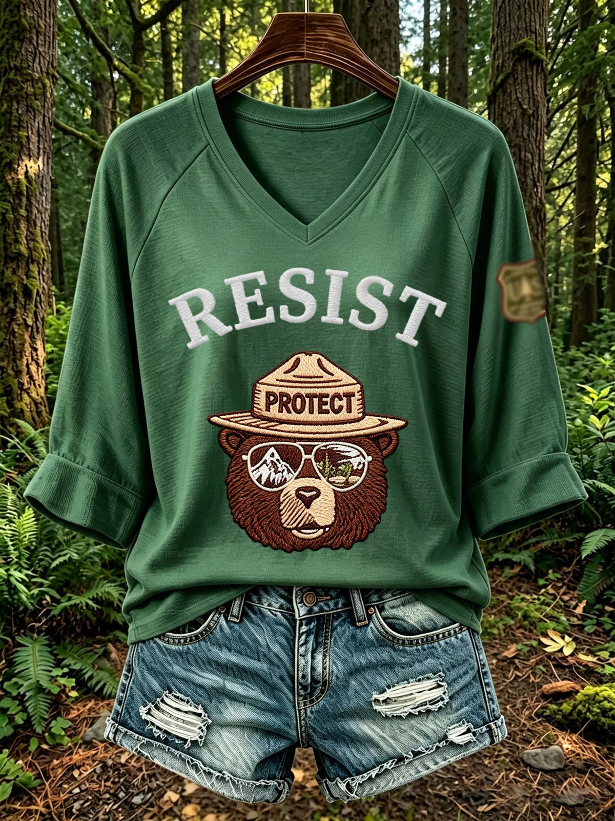 Women's Retro Protect Our Forest Print T-Shirt