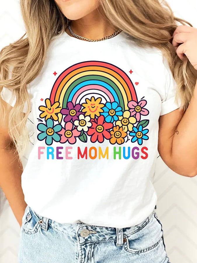 Women's Casual LGBTQ Proud Mom Print Short Sleeve T-Shirt