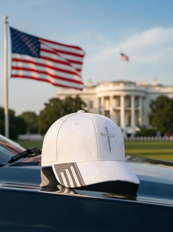 Independence Day USA Flag Cross Graphic Print Outdoor Adjustable Baseball Cap