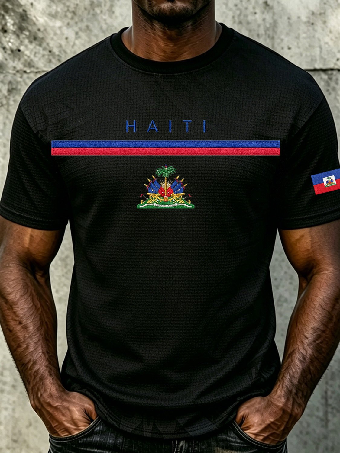 African-American Men's Haiti Team Fan Printed Top