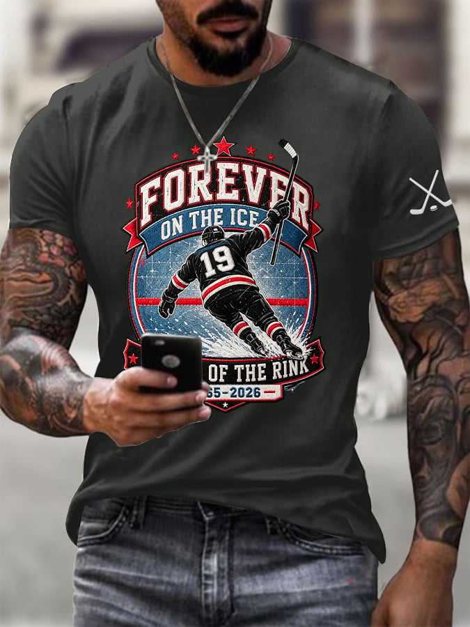 Men's Hockey Heritage Print Round Neck T-shirt