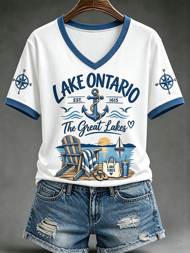 Women's Lake Ontario Always And Forever Printed T-shirt