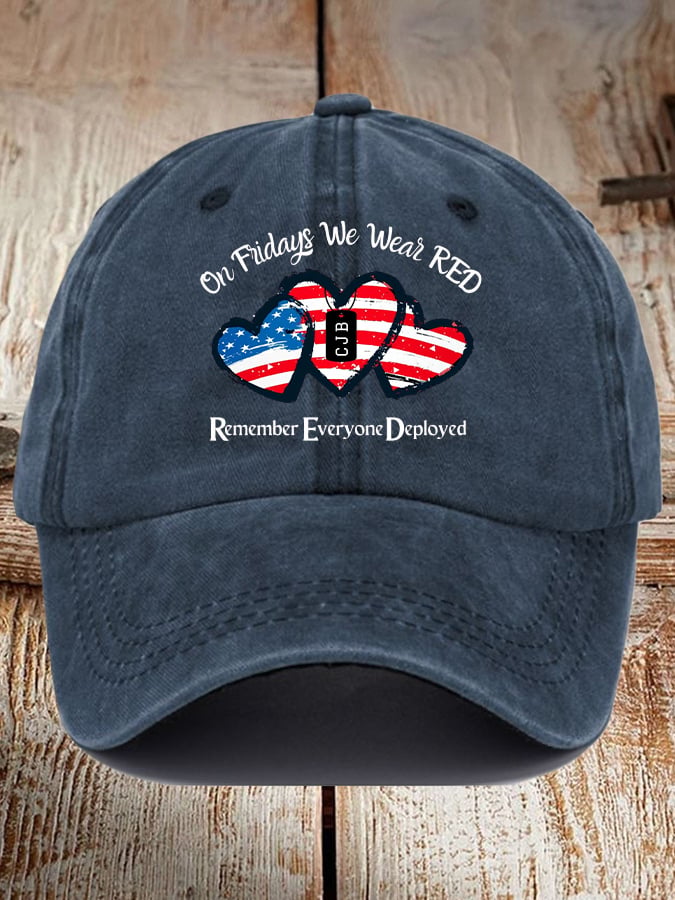 Unisex On Fridays We Wear Red Print Baseball Cap