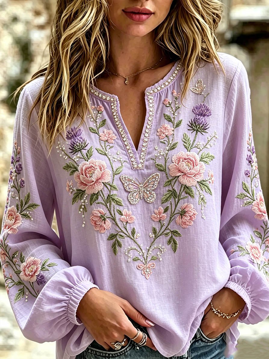 Women's Purple Floral Top