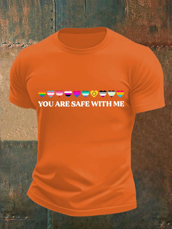 Men's YOU ARE SAFE WITH ME Print T-Shirt