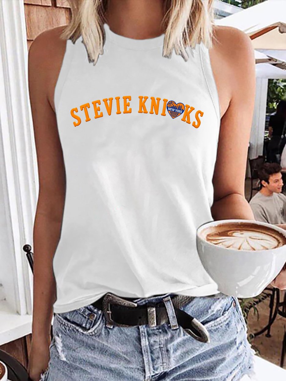 Retro New York Basketball Stevie Print Tops Tank