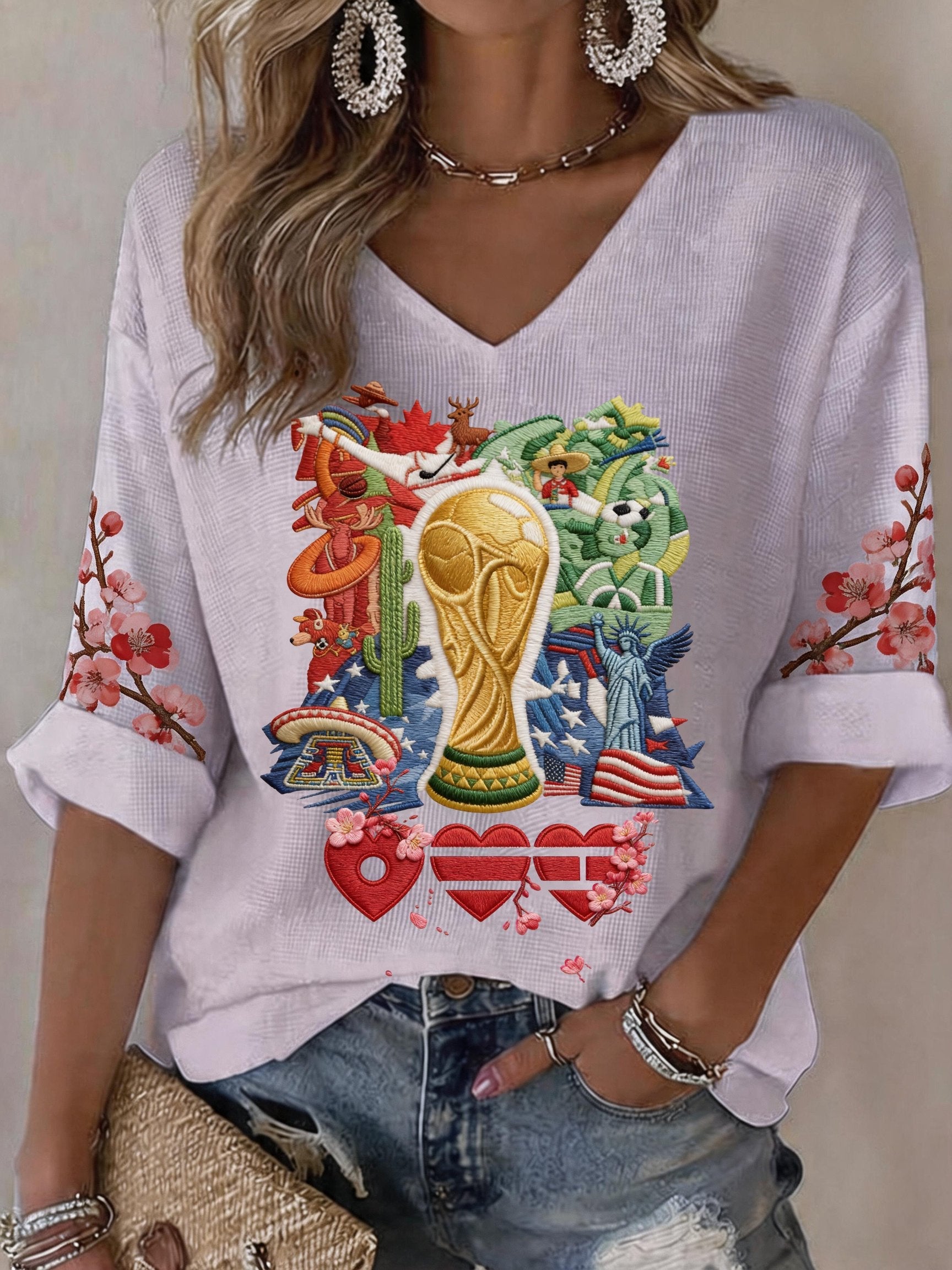 Women's Art Casual V-Neck T-Shirt