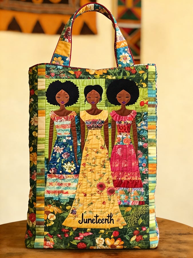 Women's Casual Juneteenth-Print Tote Bag