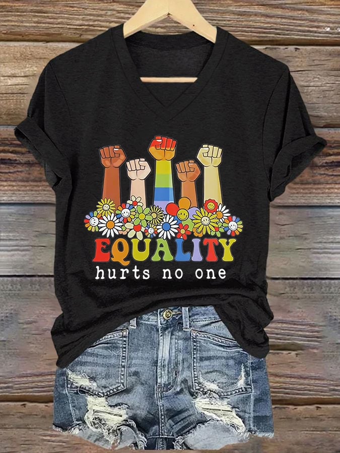 Women's Equality Hurts No One Printed T-shirt
