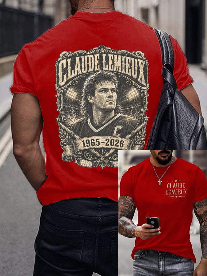 Men's Hockey Heritage Print Round Neck T-shirt