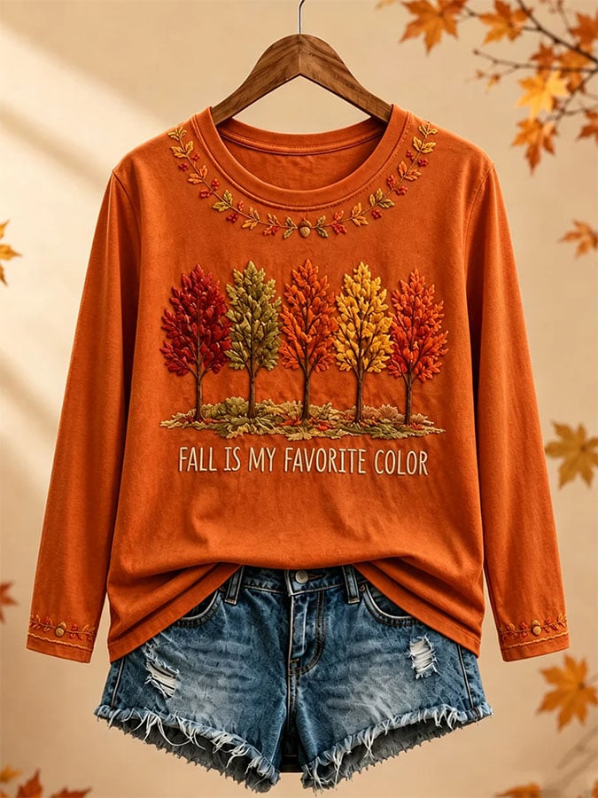 Women's Casual Print Long-Sleeve T-Shirt