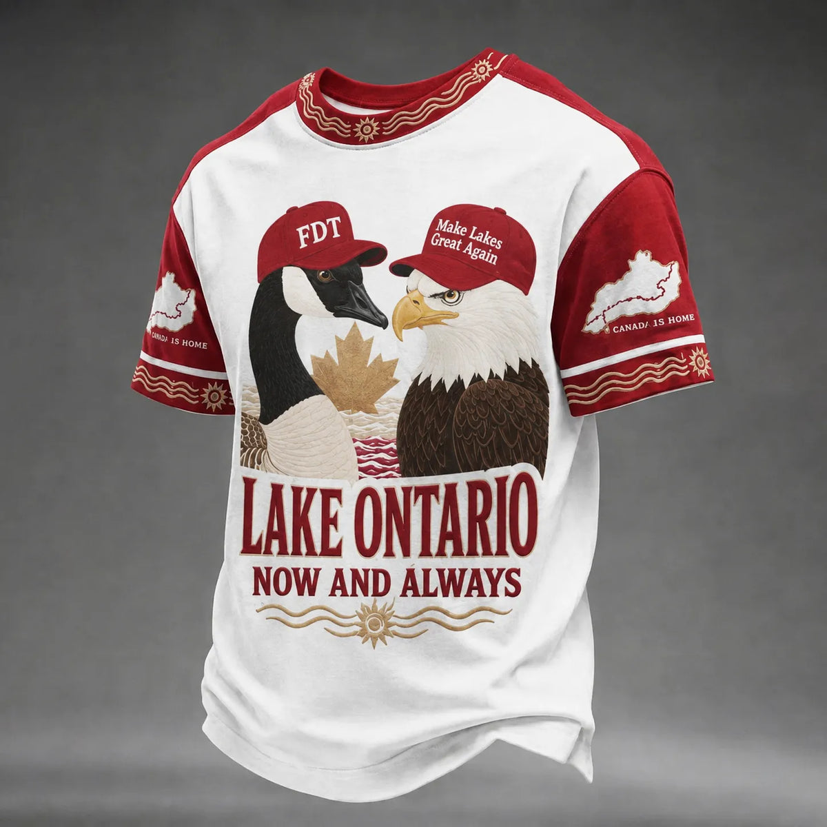 Men's Lake Ontario Now And Always Printing T-shirt